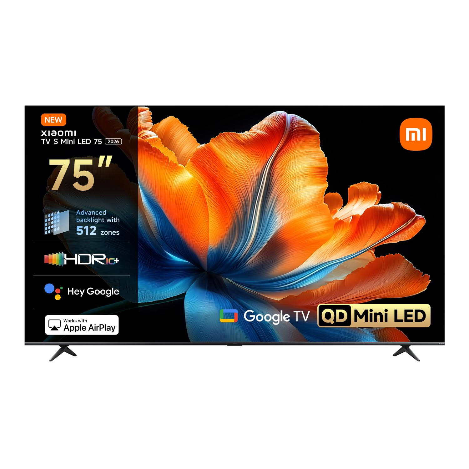 XIAOMI TV S Mini LED 2026 75 - TV 75", QD-Mini LED, 4K UHD, Google TV, HDR10+, DVB T2, 60Hz con 120Hz Game Boost Mode, MEMC, Airplay 2