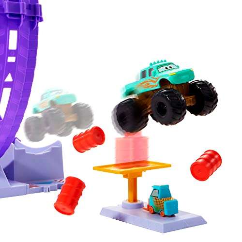 Disney Cars on the Road Set de juego Circo de acrobacias Pista para coches de juguete basado en la serie, inlcuye 2 vehículos,....