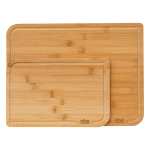 5five - Juego de 2 tablas de cortar de bambú - 35x25 cm y 22x15 cm, con ranura - Utensilios de cocina
