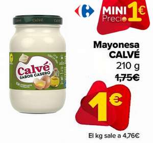 Mayonesa sabor casero Calvé sin lactosa tarro 210 ml. x 1€