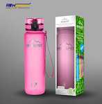 NEWSUMIT Botella De Agua Deportiva Superior - BPA Free Tritan - Todo Uso (Rosa, 350ml - 12oz)