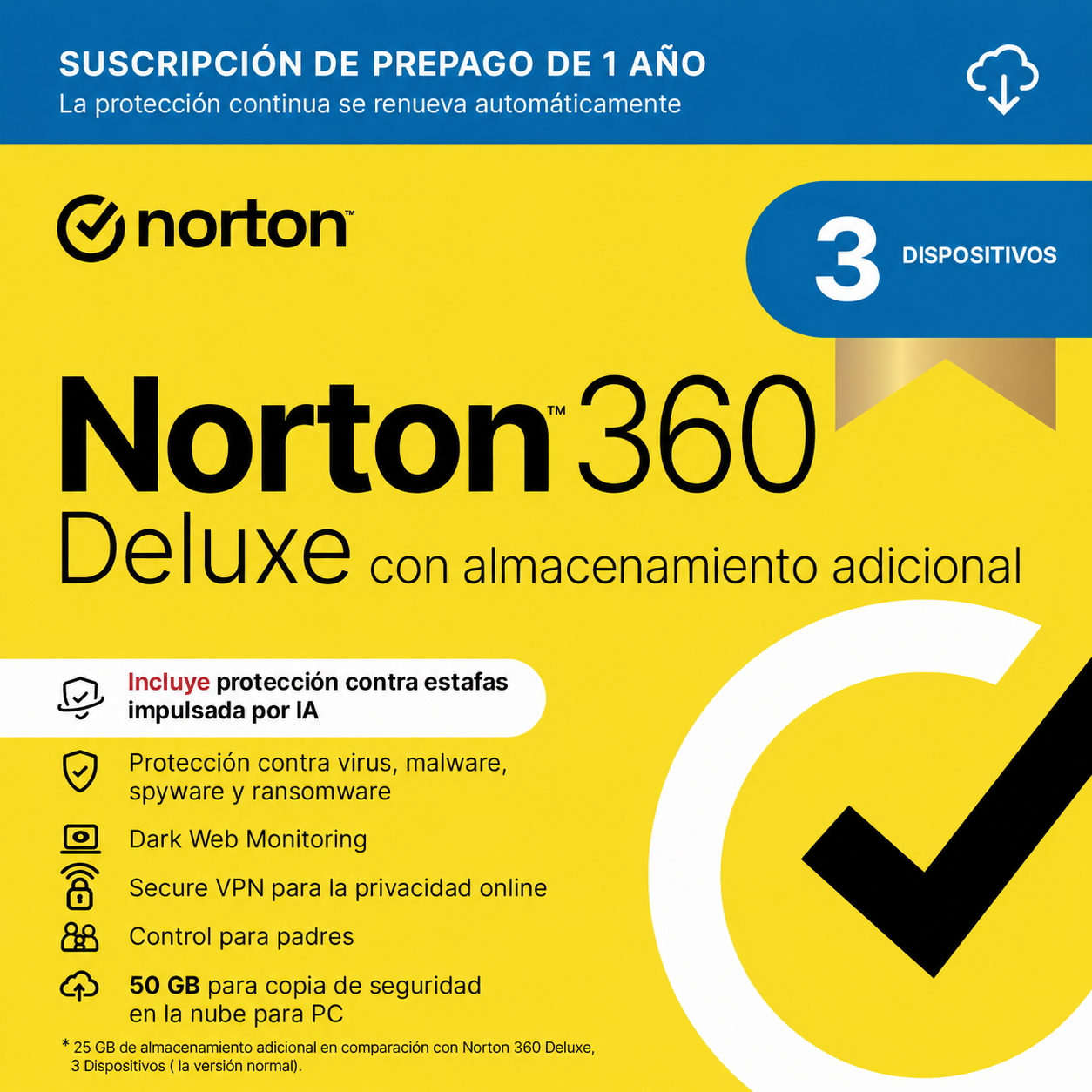 1 Año GRATIS de Norton 360 Deluxe
