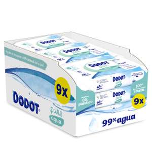 Dodot Toallitas Pure Aqua Para Bebé 9 Paquetes De 48 Unidades = 432 Toallitas, Ayuda a restaurar el pH natural de la piel, 99% agua