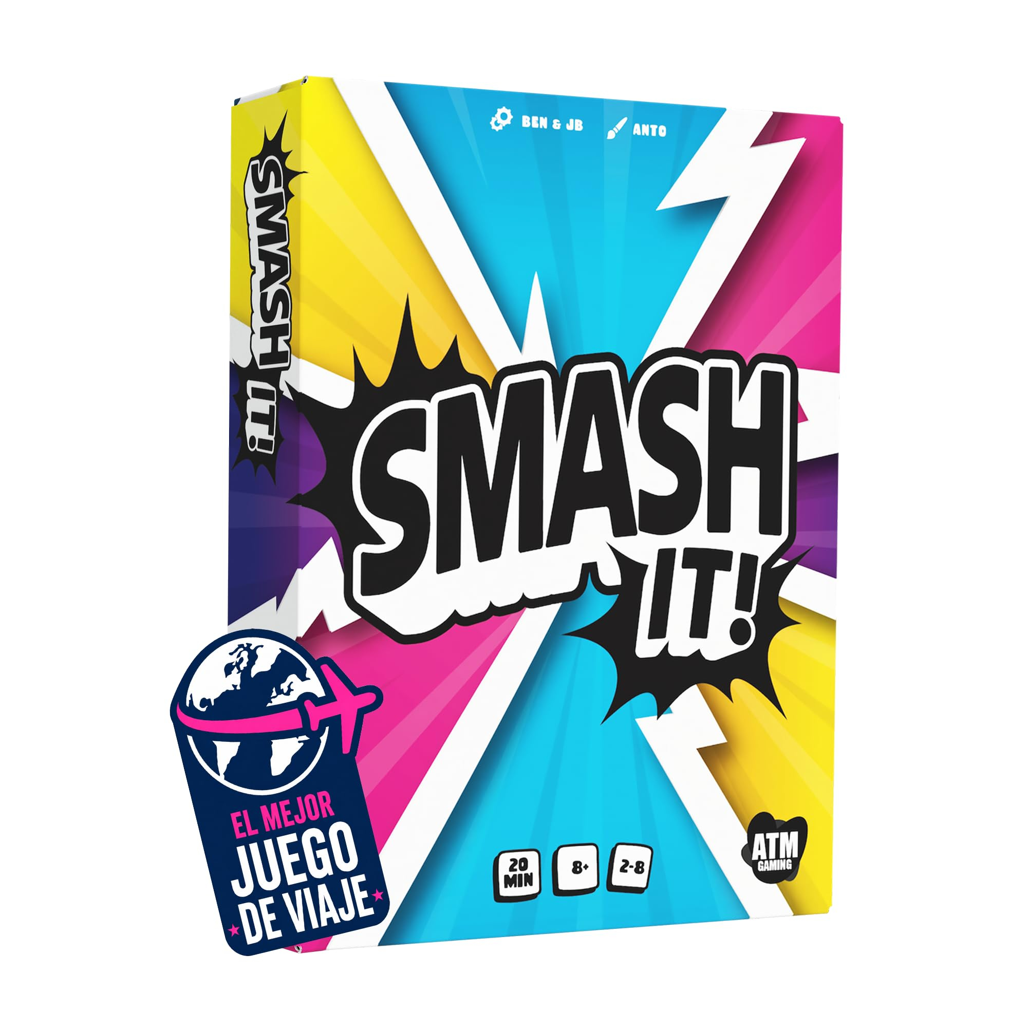 Juego de Cartas Smash It! (2-8 jugadores, rapidez mental y reflejos, partidas rápidas, diversión familiar sin pantallas, juego de viaje)