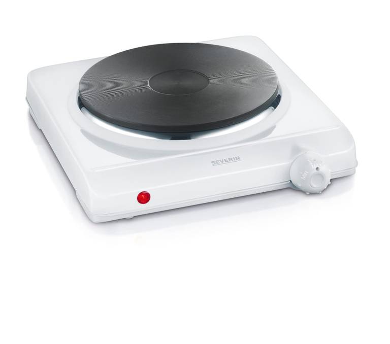 Severin – Hornillo de mesa, Potencia aprox. 1500 W, Diámetro de la placa aprox. 18.5 cm, Blanco KP 1091