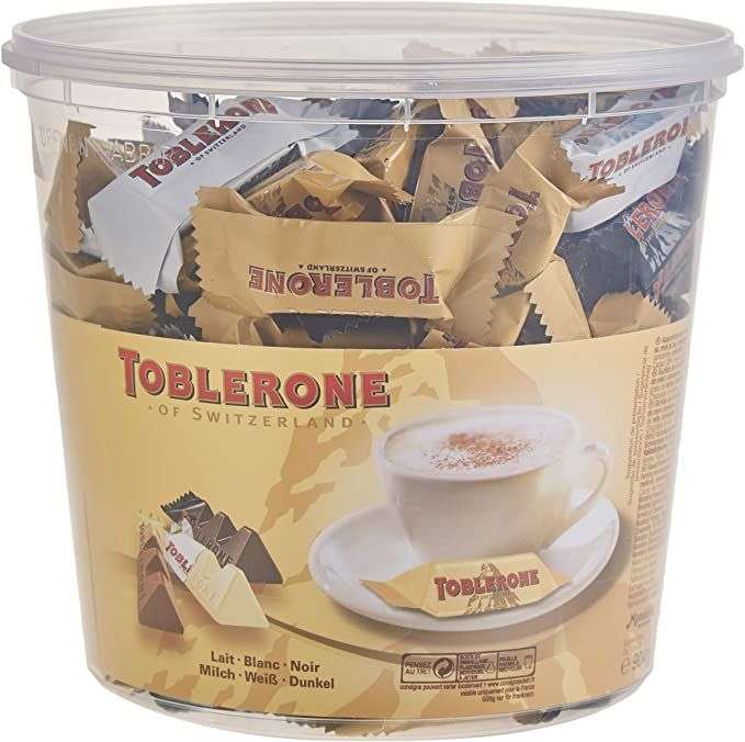 Toblerone miniaturas Mix. Caja de 900g. Surtido de chocolate Toblerone
