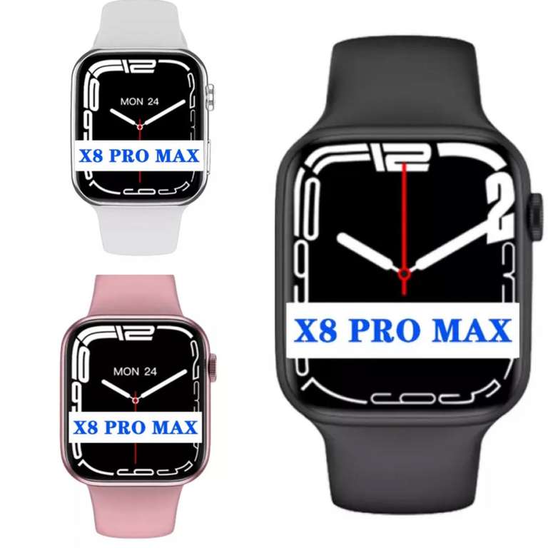 Pack 2 - (13,19€ Unidad) Reloj inteligente X8 Pro Max con control del sueño, frecuencia cardíaca, 1,75 pulgadas