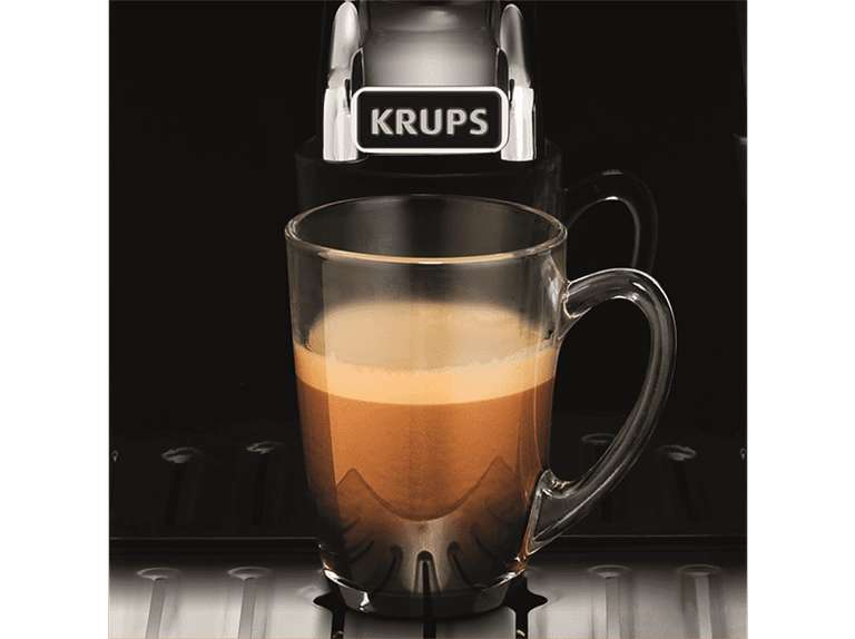 Cafetera superautomática - Krups Espresseria Arabica Quattro Force EA8118, 1450 W, 15 bares, 1.7 L, 3 temperaturas, 2 tazas, Negro y Plata