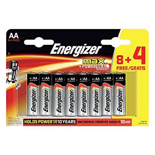 Energizer - MAX, Pack de 8+4 Pilas alcalinas AA