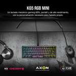 Corsair K65 RGB MINI 60% Teclado Mecánico con Cable para Juegos - Interruptores CHERRY MX ROJO - Teclados PBT Double-Shot- QWERTY ES - Negro