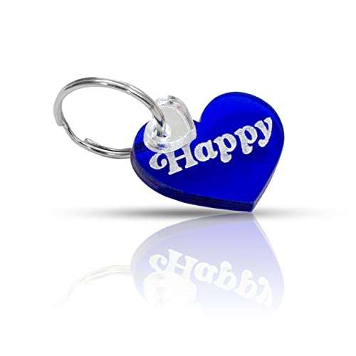 Chapa personalizada metacrilato para mascotas corazón azul de A las Mil Maravillas