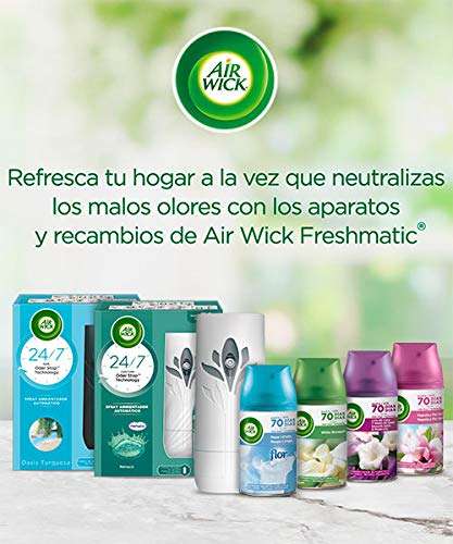 Air Wick Eléctrico - Recambios de Ambientador, Esencia Para Casa Con Aroma a White Bouquet, Verde, 250 ml (Paquete de 6)
