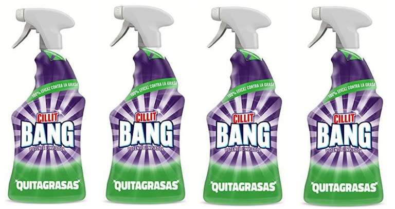4x Cillit Bang Quitagrasas, potente limpiador antigrasa para cocina y exterior, formato spray -4 x 750ml [2'81€/ud]