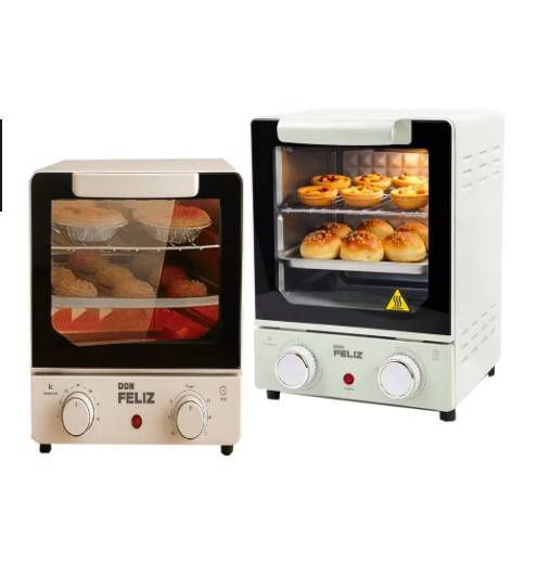 Horno Vertical Compacto 15L con Puerta de Vidrio Transparente, Control de Temperatura Ajustable, Temporizador 60 Minutos, 235×24