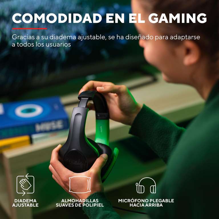 Trust Gaming GXT 415X Zirox Ligeros Cascos Gaming para Xbox Series X/S con  Drivers de 50 mm, Conexión 3.5 mm, Micrófono Plegable » Chollometro