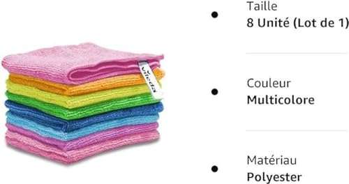 2 x Vileda - Set de 8 bayetas Microfibras Colors, colores variados, 30 x 30 cm, total 16 unidades