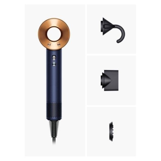 Secador Dyson Supersonic Liso+Ondulado Azul Cobre 1600W (Motor V9, control inteligente de calor, función iónica, frío, PcComponentes)