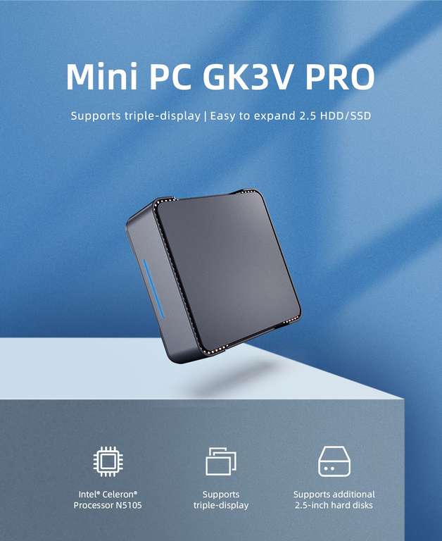 Mini PC oficial GK3 Pro GK3V, Intel N5105, Windows 11