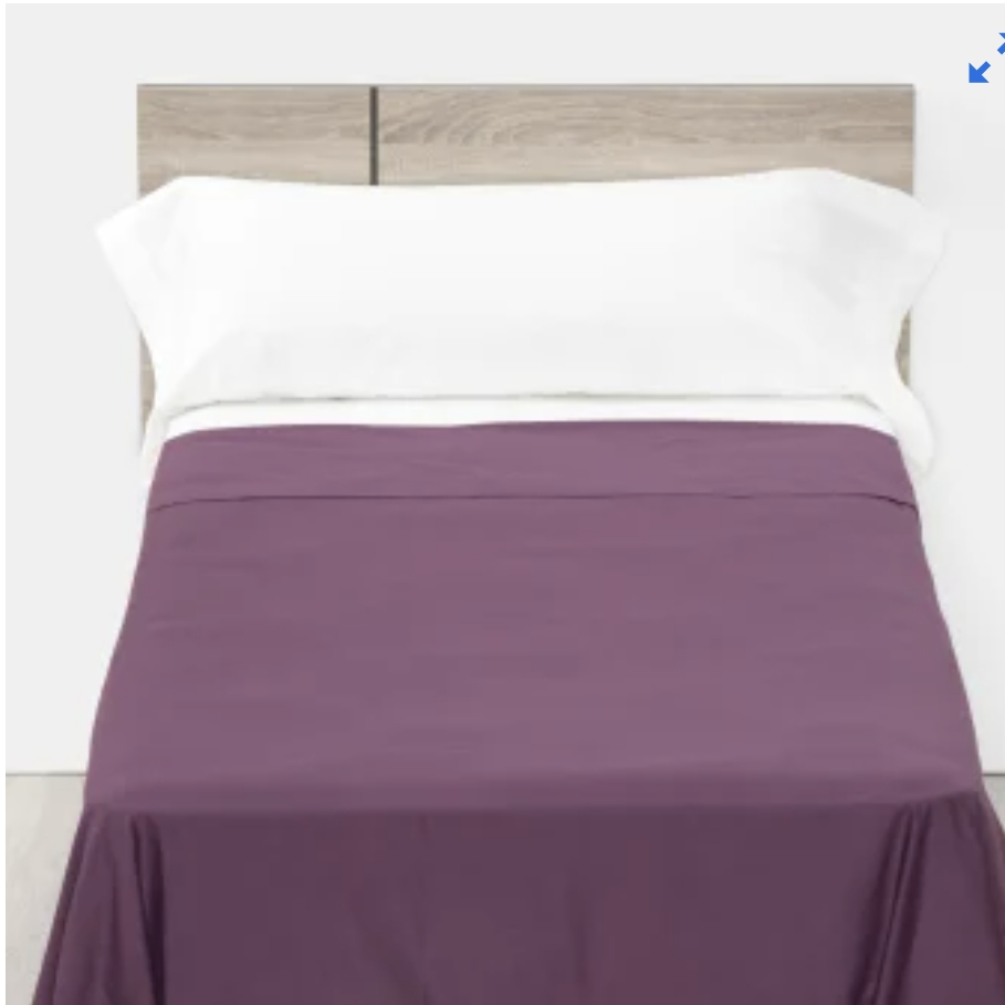 Sábana Encimera Algodón Percal Bio TEX HOME Cama 90 cm Morado
