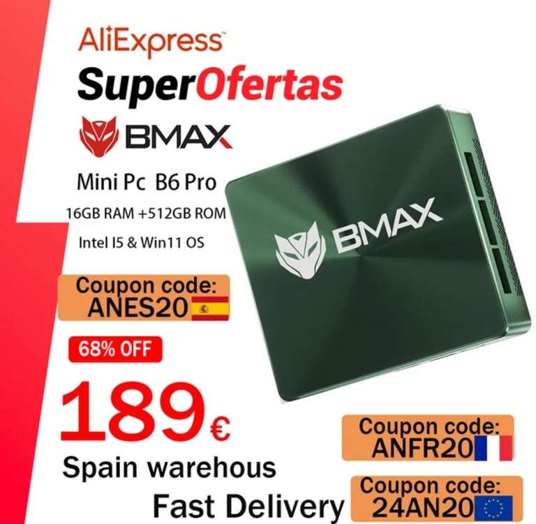 BMAX B6Pro MINI PC IntelCoreI5 16GB 512GB SSD Windows 11