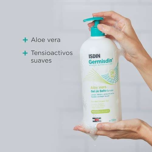 SDIN Germisdin Aloe Vera Higiene Corporal de Uso Diario Gel de Baño Syndet con Aloe Vera Recomendado para Piel Seca ( Pack 2 uds. )
