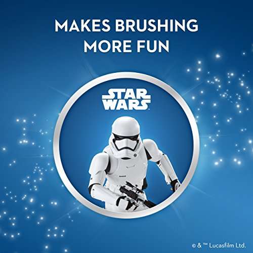 Cepillo de dientes eléctrico Oral-B a pilas con personajes de Star Wars para niños a partir de 3 años, mango de cepillo con 1 cabezal