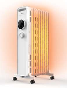 Midea - Radiador eléctrico de 2000 W, económico y silencioso, calefacción eléctrica de 9 elementos
