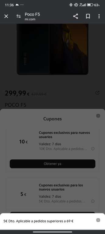 Cupones para nuevos usuarios en la Tienda Xiaomi (20€, 10€ y 5€)