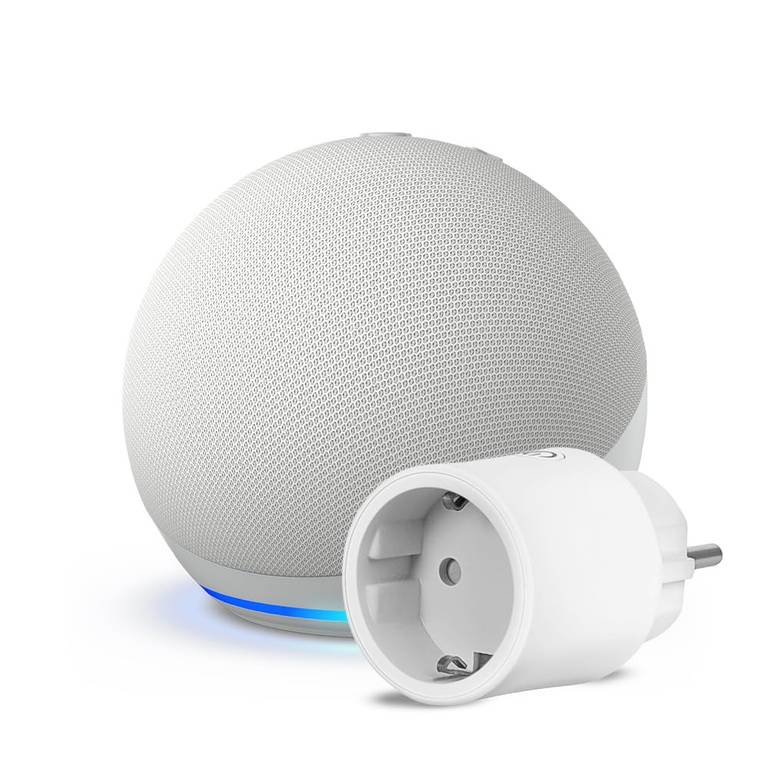 Echo Dot (Última generación) | Blanco + OSRAM SMART+ Enchufe inteligente con Matter, compatible con Alexa – Kit de inicio de Hogar digital