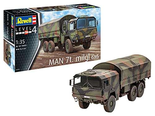 Maqueta Revell 03291 del camión militar Man 7t milgl a escala 1:35, nivel 4