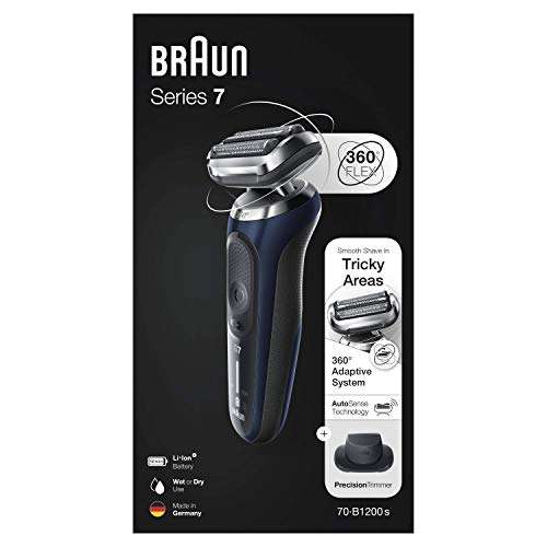 Braun Series 7, Máquina de Afeitar Barba para Uso en Seco y en Mojado, 70-B1200 S, Azul