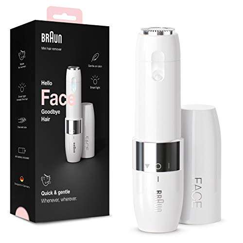 Braun Face Rasuradora Facial para Mujer con Luz Smartlight Incorporada, Depilación Facial con Precisión,Labio Superior, Barbilla y Mejillas.
