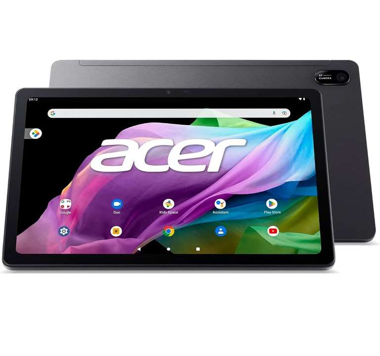 Acer Iconia P10 - Tablet 10'' 2K (Cortez A73, 4GB RAM, 128GB, USB-C, Wi-Fi, MicroSD, Cámara Frontal y Trasera, Android 12) + Funda Gris