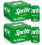 Pack 18 Latas de 330ml Sprite Lima Limón, Refresco Bajo en Calorías (0,35€/lata)