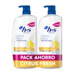 H&S Citrus Fresh Champú Anticaspa para Pelo Graso 2x1000ml, con Dispensador. COMPRA RECURRENTE