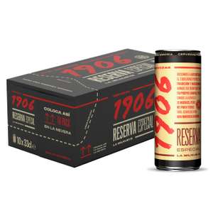 Cerveza 1906 Reserva Especial Frigopack - Paquete de 10 latas de 33cl – Bebida alcohólica 6,5% de volumen en alcohol