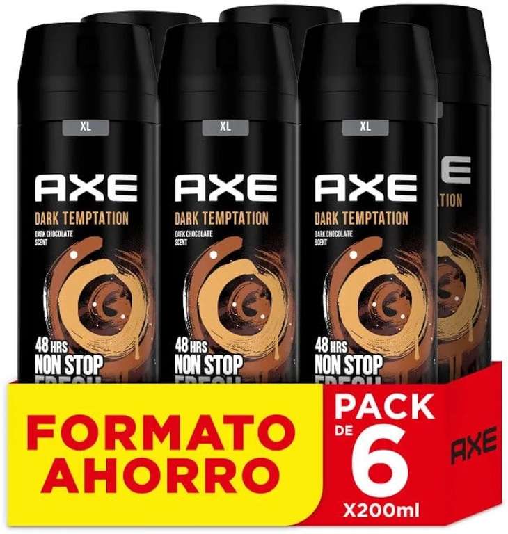 Axe Desodorante Bodyspray Dark Temptation 200ml, Pack de 6 Unidades