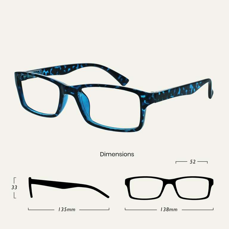 The Reading Glasses Company Gafas De Lectura Azul Carey Hombres Mujeres Potencia óptica +1,50 4 Unidades