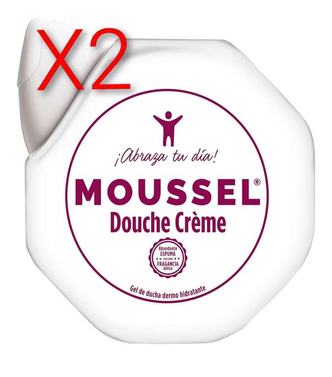 X2. Moussel Crème Dermo Hidratante Gel de Ducha Douche, 1 x 650ml