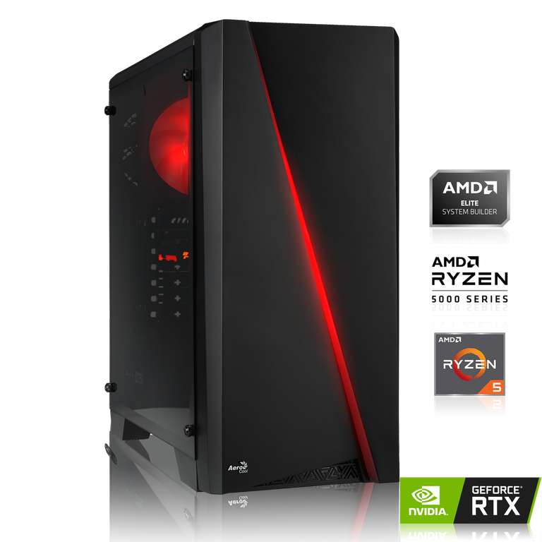 GAMING PC | AMD Ryzen 5 5500 6x3.60GHz | 16GB DDR4 | RTX 3070 8GB | 500GB M.2 SSD