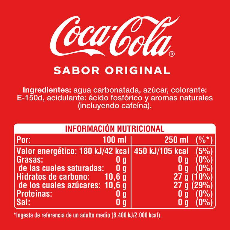 Coca-Cola Sabor Original - Refresco de cola - Pack 4 botellas 2L