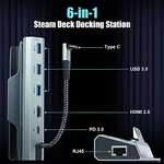 Base de Steam Deck Dock, estación de Acoplamiento de Plataforma de Vapor 6 en 1 con HDMI 2.0 4 k@60 Hz, Ethernet, 3 USB A 3.0,PD