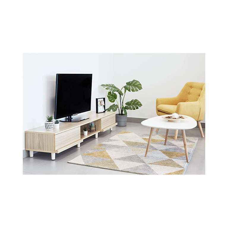 Iris Ohyama, Mueble de TV, para pantallas de hasta 65 pulgadas, 3 estantes (marrón claro o blanco)