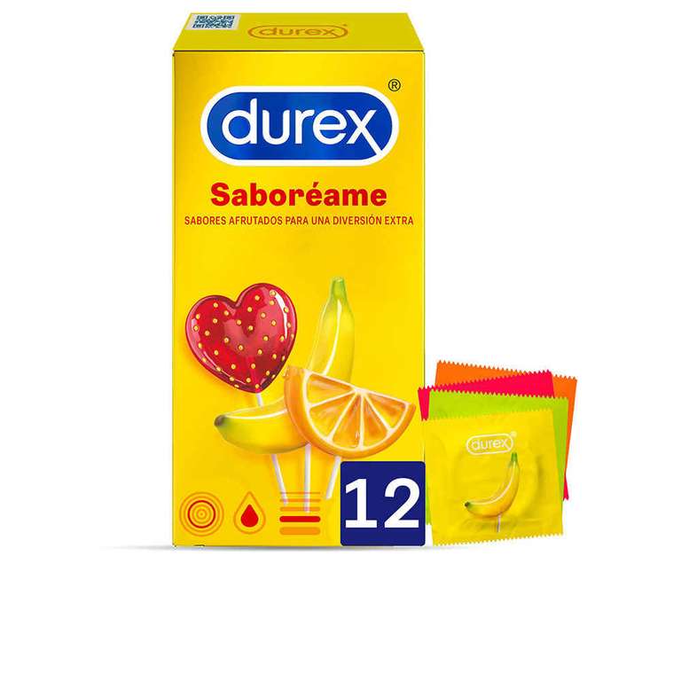 Preservativos saboreame durex con sabor a frutas 12 unidades