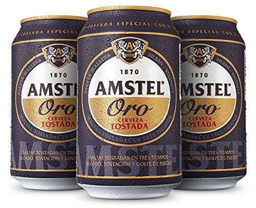 Amstel Oro Cerveza - Caja de 24 Latas x 330 ml - Total: 7.92 L