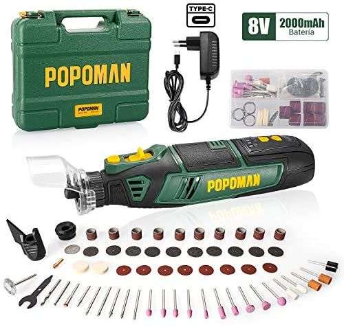 Mini Amoladora, POPOMAN 8V Amoladora Electrónica DC, Herramienta Rotativa  USB » Chollometro