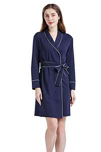 Taigood Mujeres Kimono Batas Damas con Cuello en v Albornoz Suave algodón Ropa de Dormir Loungewear
