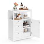 VASAGLE Mueble de Baño, Armario, Unidad de Almacenamiento, con 3 Cajones, Estantes Regulables, 30 x 60 x 80 cm, Blanco BBC542P31V1