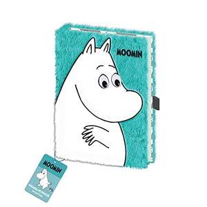 Moomin - Cuaderno de piel sintética con tapa dura, tamaño A5, 240 páginas a rayas (diseño Moomintroll), producto oficial