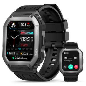 Smartwatch AOUQEE con Llamadas, 1.8", IP68, 100 Modos Deportivos, Pulsómetro, Monitor de Sueño, Podómetro.